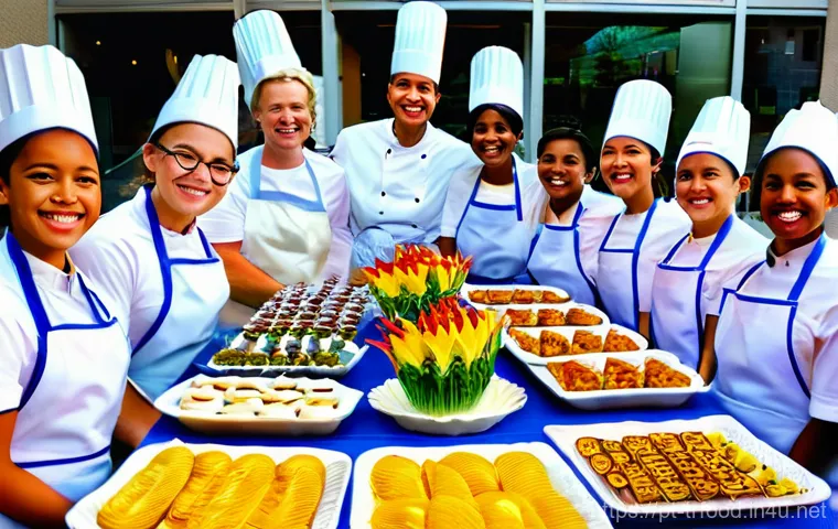 전통음식조리사의 강사로 전환하기 - **Engaging Hands-On Culinary Class:**
    A vibrant and interactive scene in a brightly lit, spaciou...