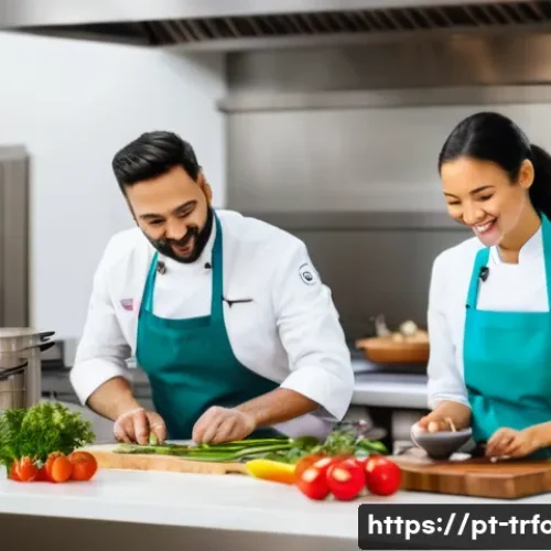 Home 28 전통음식조리사 국제 네트워크 만들기 - A vibrant international culinary workshop scene showing a diverse group of professional chefs from v...