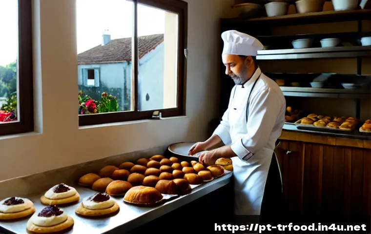 전통음식조리사로 창업하기 - Photorealistic small Portuguese traditional food business kitchen, confident middle-aged chef in cle...